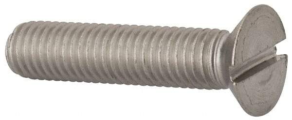 Value Collection - M10x1.50 Metric Coarse, 45mm OAL Slotted Drive Machine Screw - Flat Head, Grade 316 & A4 Stainless Steel, Uncoated, Without Washer - Apex Tool & Supply