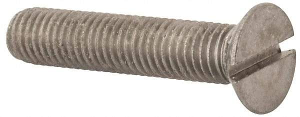 Value Collection - M10x1.50 Metric Coarse, 50mm OAL Slotted Drive Machine Screw - Flat Head, Grade 316 & A4 Stainless Steel, Uncoated, Without Washer - Apex Tool & Supply