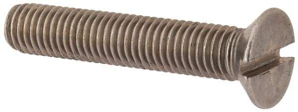 Value Collection - M10x1.50 Metric Coarse, 55mm OAL Slotted Drive Machine Screw - Flat Head, Grade 316 & A4 Stainless Steel, Uncoated, Without Washer - Apex Tool & Supply
