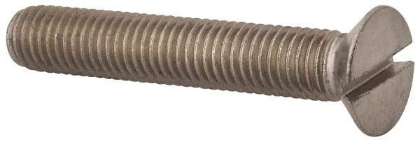 Value Collection - M10x1.50 Metric Coarse, 60mm OAL Slotted Drive Machine Screw - Flat Head, Grade 316 & A4 Stainless Steel, Uncoated, Without Washer - Apex Tool & Supply