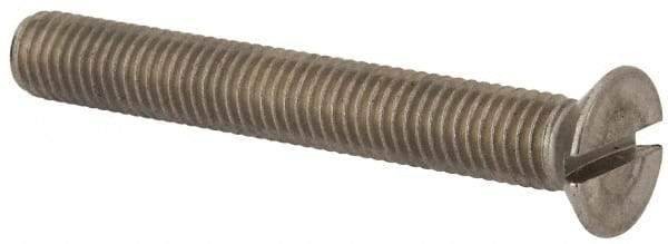 Value Collection - M10x1.50 Metric Coarse, 75mm OAL Slotted Drive Machine Screw - Flat Head, Grade 316 & A4 Stainless Steel, Uncoated, Without Washer - Apex Tool & Supply