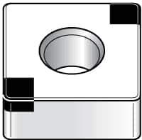 Kennametal - SNGA433 S0425 Grade KB5625 PCBN Turning Insert - TiAlN Finish, 90° Square, 1/2" Inscr Circle, 3/16" Thick, 3/64" Corner Radius - Apex Tool & Supply