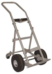 Made in USA - 47" OAH Cylinder Hand Truck - Swept Back Handle, Steel, Full Pneumatic Wheels - Apex Tool & Supply