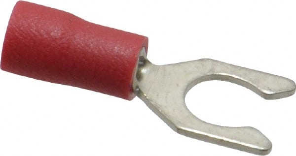 Ideal - #10 Stud, 22 to 18 AWG Compatible, Partially Insulated, Crimp Connection, Locking Fork Terminal - Apex Tool & Supply