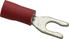 Ideal - #6 Stud, 22 to 18 AWG Compatible, Partially Insulated, Crimp Connection, Locking Fork Terminal - Apex Tool & Supply