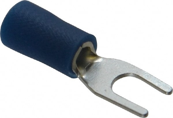 Ideal - #6 Stud, 16 to 14 AWG Compatible, Partially Insulated, Crimp Connection, Standard Fork Terminal - Apex Tool & Supply