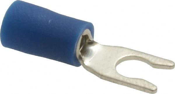 Ideal - #6 Stud, 16 to 14 AWG Compatible, Partially Insulated, Crimp Connection, Locking Fork Terminal - Apex Tool & Supply
