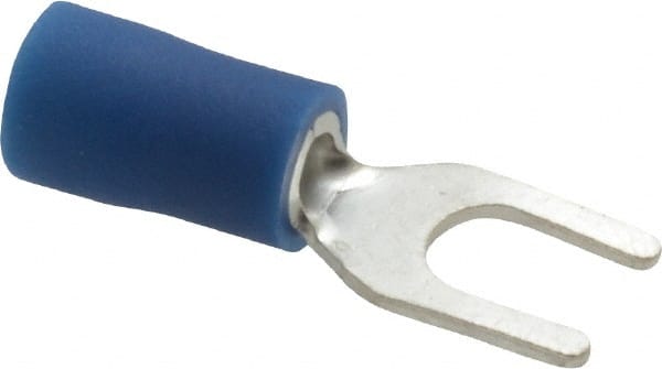 Ideal - #8 Stud, 16 to 14 AWG Compatible, Partially Insulated, Crimp Connection, Standard Fork Terminal - Apex Tool & Supply