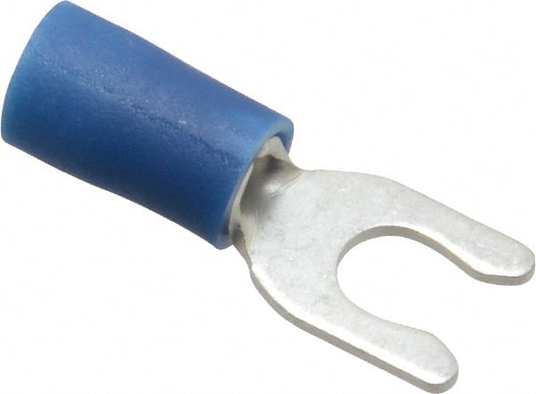 Ideal - #8 Stud, 16 to 14 AWG Compatible, Partially Insulated, Crimp Connection, Locking Fork Terminal - Apex Tool & Supply