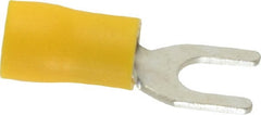 Ideal - #10 Stud, 12 to 10 AWG Compatible, Partially Insulated, Crimp Connection, Standard Fork Terminal - Apex Tool & Supply