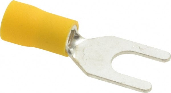Ideal - 1/4" Stud, 12 to 10 AWG Compatible, Partially Insulated, Crimp Connection, Standard Fork Terminal - Apex Tool & Supply