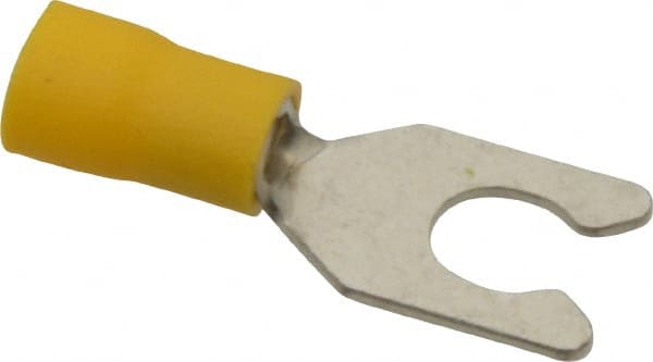 Ideal - 1/4" Stud, 12 to 10 AWG Compatible, Partially Insulated, Crimp Connection, Locking Fork Terminal - Apex Tool & Supply