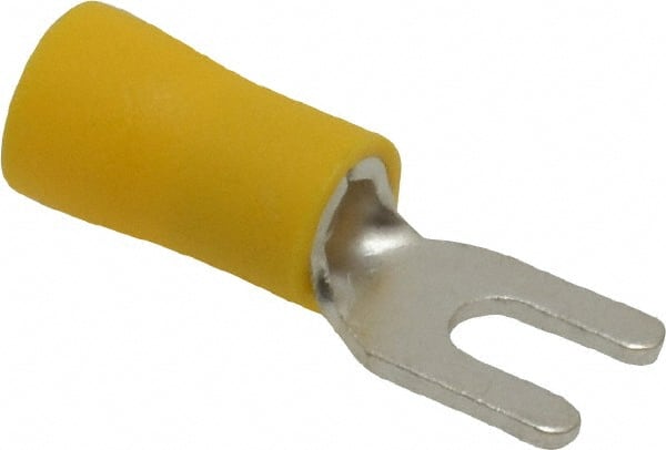 Ideal - #6 Stud, 12 to 10 AWG Compatible, Partially Insulated, Crimp Connection, Standard Fork Terminal - Apex Tool & Supply