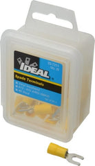 Ideal - #8 Stud, 12 to 10 AWG Compatible, Partially Insulated, Crimp Connection, Standard Fork Terminal - Apex Tool & Supply