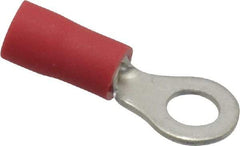 Ideal - 22-18 AWG Partially Insulated Crimp Connection Circular Ring Terminal - #8 Stud, 0.819" OAL x 0.394" Wide, Tin Plated Brass Contact - Apex Tool & Supply