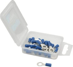 Ideal - 16-14 AWG Partially Insulated Crimp Connection Circular Ring Terminal - 1/4" Stud, 1.055" OAL x 0.394" Wide, Tin Plated Brass Contact - Apex Tool & Supply