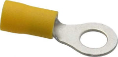 Ideal - 12-10 AWG Partially Insulated Crimp Connection Circular Ring Terminal - 1/4" Stud, 1.167" OAL x 0.512" Wide, Tin Plated Brass Contact - Apex Tool & Supply