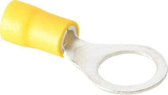 Ideal - 12-10 AWG Partially Insulated Crimp Connection Circular Ring Terminal - 3/8" Stud, 1.339" OAL x 0.512" Wide, Tin Plated Brass Contact - Apex Tool & Supply