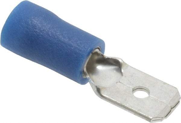Ideal - 16 to 14 AWG, Vinyl, Fully Insulated, Male Wire Disconnect - 1/4 Inch Wide Tab, Blue, cUL Listed, RoHS Compliant, UL Listed - Apex Tool & Supply