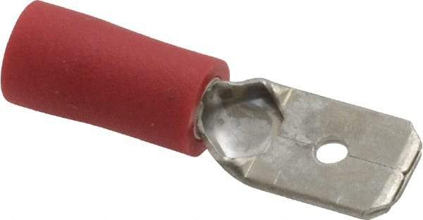 Ideal - 22 to 18 AWG, Vinyl, Fully Insulated, Male Wire Disconnect - 1/4 Inch Wide Tab, Red, cUL Listed, RoHS Compliant, UL Listed - Apex Tool & Supply