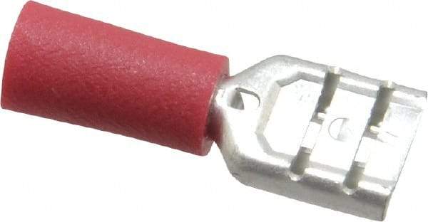 Ideal - 22 to 18 AWG, Vinyl, Fully Insulated, Female Wire Disconnect - 1/4 Inch Wide Tab, Red, cUL Listed, RoHS Compliant, UL Listed - Apex Tool & Supply