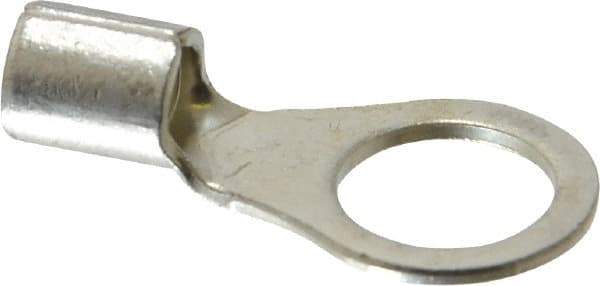 Ideal - 8 AWG Noninsulated Crimp Connection Circular Ring Terminal - 3/8" Stud, 1.161" OAL x 0.591" Wide, Tin Plated Brass Contact - Apex Tool & Supply