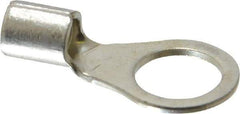 Ideal - 8 AWG Noninsulated Crimp Connection Circular Ring Terminal - 3/8" Stud, 1.161" OAL x 0.591" Wide, Tin Plated Brass Contact - Apex Tool & Supply