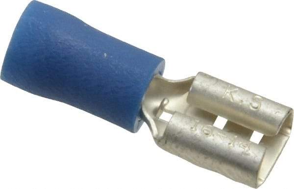 Ideal - 16 to 14 AWG, Vinyl, Fully Insulated, Female Wire Disconnect - 1/4 Inch Wide Tab, Blue, cUL Listed, RoHS Compliant, UL Listed - Apex Tool & Supply