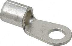 Ideal - 6 AWG Noninsulated Crimp Connection Circular Ring Terminal - 1/4" Stud, 1.173" OAL x 0.472" Wide, Tin Plated Brass Contact - Apex Tool & Supply