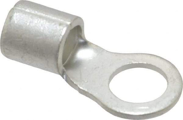 Ideal - 4 AWG Noninsulated Crimp Connection Circular Ring Terminal - 3/8" Stud, 1.319" OAL x 0.65" Wide, Tin Plated Brass Contact - Apex Tool & Supply