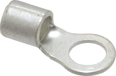 Ideal - 4 AWG Noninsulated Crimp Connection Circular Ring Terminal - 3/8" Stud, 1.319" OAL x 0.65" Wide, Tin Plated Brass Contact - Apex Tool & Supply