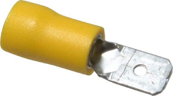 Ideal - 12 to 10 AWG, Vinyl, Fully Insulated, Male Wire Disconnect - 1/4 Inch Wide Tab, Yellow, cUL Listed, RoHS Compliant, UL Listed - Apex Tool & Supply