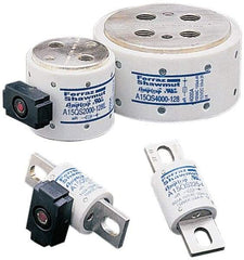 Ferraz Shawmut - 150 VAC/VDC, 600 Amp, Fast-Acting Semiconductor/High Speed Fuse - Bolt-on Mount, 3-1/2" OAL, 100 at AC, 50 at DC kA Rating, 1-1/2" Diam - Apex Tool & Supply