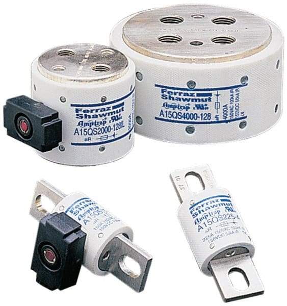 Ferraz Shawmut - 150 VAC/VDC, 130 Amp, Fast-Acting Semiconductor/High Speed Fuse - Bolt-on Mount, 2-21/32" OAL, 100 at AC, 50 at DC kA Rating, 1-1/8" Diam - Apex Tool & Supply