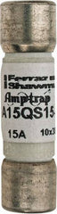 Ferraz Shawmut - 150 VAC/VDC, 15 Amp, Fast-Acting Semiconductor/High Speed Fuse - Clip Mount, 1-1/2" OAL, 100 at AC, 50 at DC kA Rating, 13/32" Diam - Apex Tool & Supply