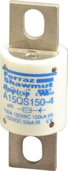 Ferraz Shawmut - 150 VAC/VDC, 150 Amp, Fast-Acting Semiconductor/High Speed Fuse - Bolt-on Mount, 2-21/32" OAL, 100 at AC, 50 at DC kA Rating, 1-1/8" Diam - Apex Tool & Supply