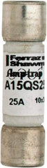 Ferraz Shawmut - 150 VAC/VDC, 25 Amp, Fast-Acting Semiconductor/High Speed Fuse - Clip Mount, 1-1/2" OAL, 100 at AC, 50 at DC kA Rating, 13/32" Diam - Apex Tool & Supply