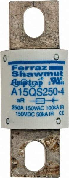Ferraz Shawmut - 150 VAC/VDC, 250 Amp, Fast-Acting Semiconductor/High Speed Fuse - Bolt-on Mount, 2-21/32" OAL, 100 at AC, 50 at DC kA Rating, 1-1/8" Diam - Apex Tool & Supply