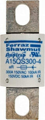 Ferraz Shawmut - 150 VAC/VDC, 300 Amp, Fast-Acting Semiconductor/High Speed Fuse - Bolt-on Mount, 2-21/32" OAL, 100 at AC, 50 at DC kA Rating, 1-1/8" Diam - Apex Tool & Supply