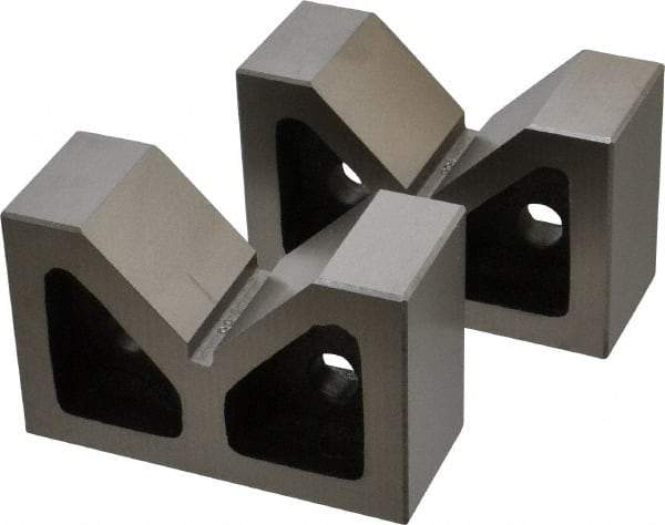 SPI - 2-3/16" Max Capacity, 90° Angle, Cast Iron V-Block - 4" Long x 1-9/16" Wide x 2-9/16" High, Sold as Matched Pair - Apex Tool & Supply
