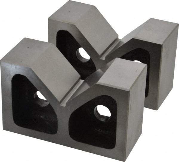 SPI - 2-7/16" Max Capacity, 90° Angle, Cast Iron V-Block - 5" Long x 2" Wide x 3-1/8" High, Sold as Matched Pair - Apex Tool & Supply