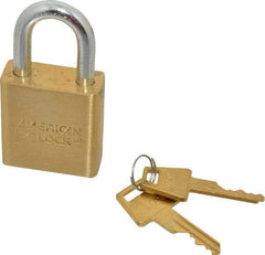 American Lock - 3/4" Shackle Clearance, Keyed Different Padlock - 5/16" Shackle Diam, Steel - Apex Tool & Supply