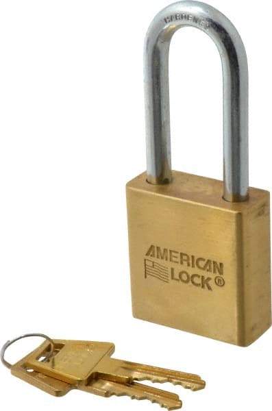 American Lock - 3/4" Shackle Clearance, Keyed Alike Padlock - 5/16" Shackle Diam, Steel - Apex Tool & Supply