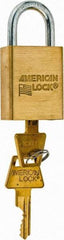 American Lock - 3/4" Shackle Clearance, Keyed Different Padlock - 1/4" Shackle Diam, Steel - Apex Tool & Supply