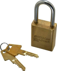 American Lock - 3/4" Shackle Clearance, Keyed Alike Padlock - 1/4" Shackle Diam, Steel - Apex Tool & Supply