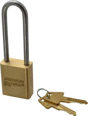 American Lock - 3/4" Shackle Clearance, Keyed Different Padlock - 1/4" Shackle Diam, Steel - Apex Tool & Supply