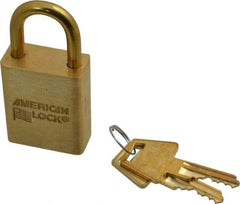 American Lock - 3/4" Shackle Clearance, Keyed Alike Padlock - 1/4" Shackle Diam, Steel - Apex Tool & Supply