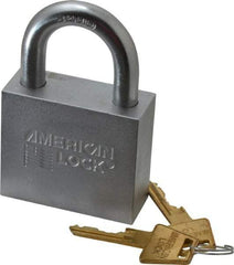 American Lock - 1-1/4" Shackle Clearance, Keyed Different Wide Clearance Padlock - 7/16" Shackle Diam, Steel - Apex Tool & Supply