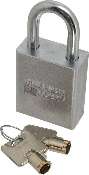 American Lock - 3/4" Shackle Clearance, Keyed Alike Tubular Padlock - 5/16" Shackle Diam, Steel - Apex Tool & Supply