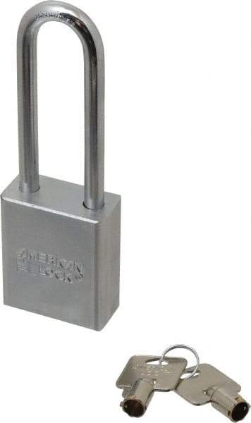 American Lock - 3/4" Shackle Clearance, Keyed Different Tubular Padlock - 5/16" Shackle Diam, Steel - Apex Tool & Supply